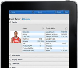 Philadelphia 76ers Mobile Webapp for iPad