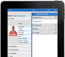 Philadelphia 76ers Mobile Webapp for iPad